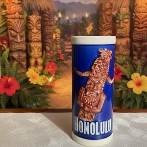 Vintage tiki mug from the Honolulu restaurant in Ma, cracked so for display only